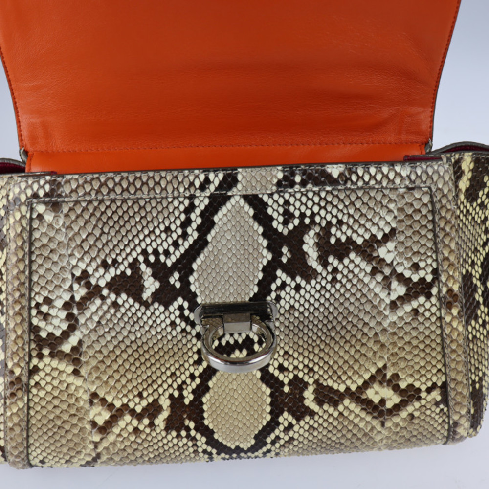 Salvatore Ferragamo Sofia Gancini Python Beige Br… - image 8